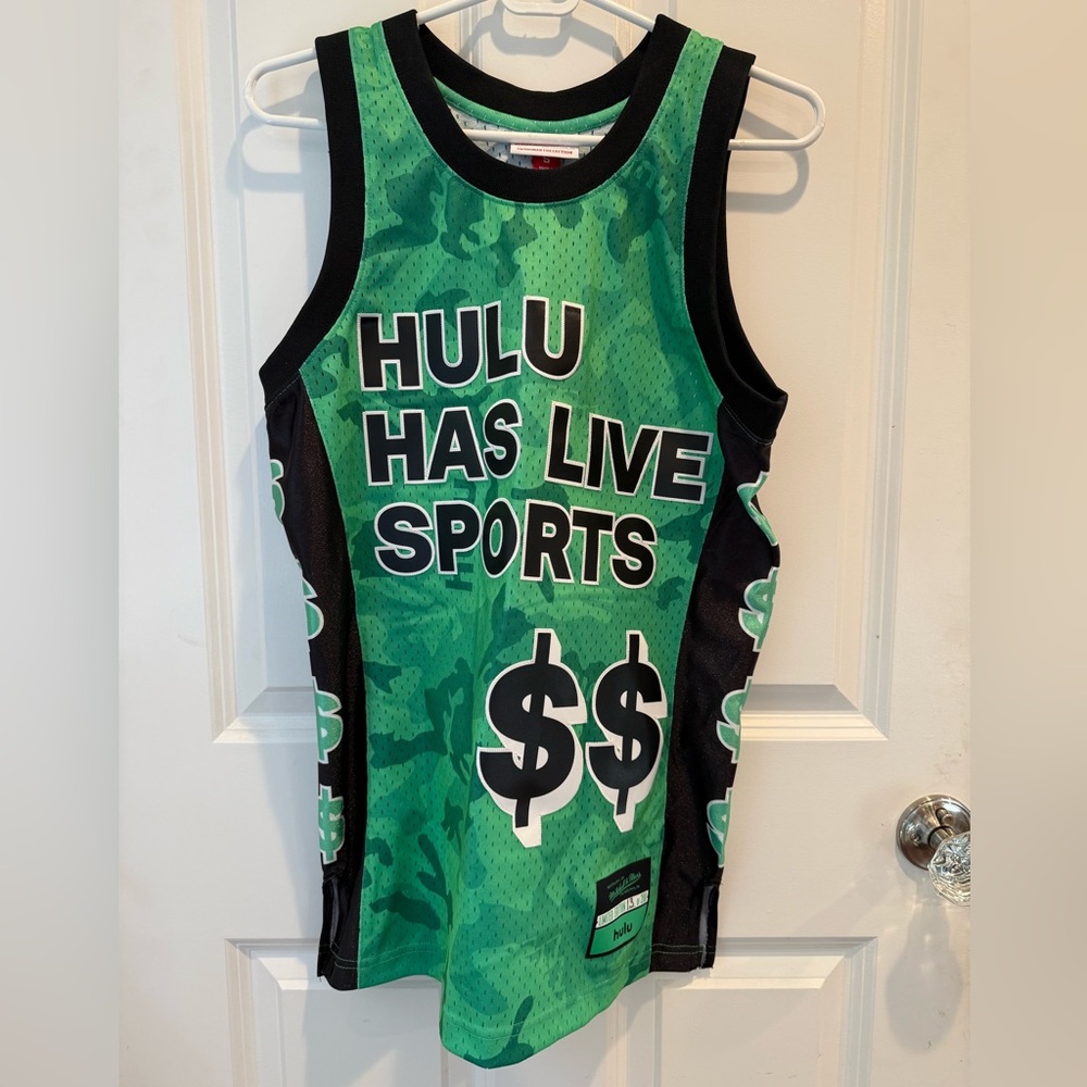 NWT Branded Hulu Mesh Jersey, Mitchel & Ness Limited Collab HULU HAS LIVE SPORTS